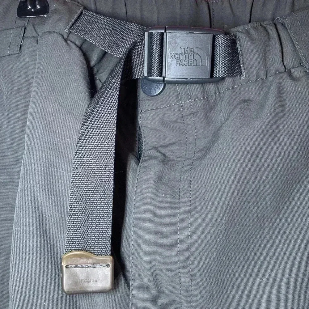 North Face Shorts Mens Large Gray Cargo Hiking Nylon Pockets Belted Outdoor Clip